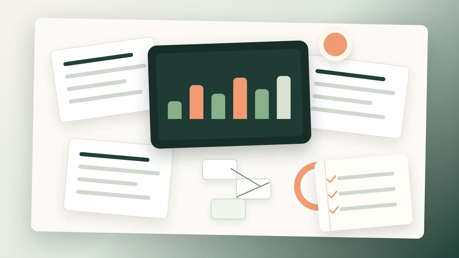 Sistema de informes SEO automatizados con panel de métricas, fuentes de datos y checklist de decisiones.