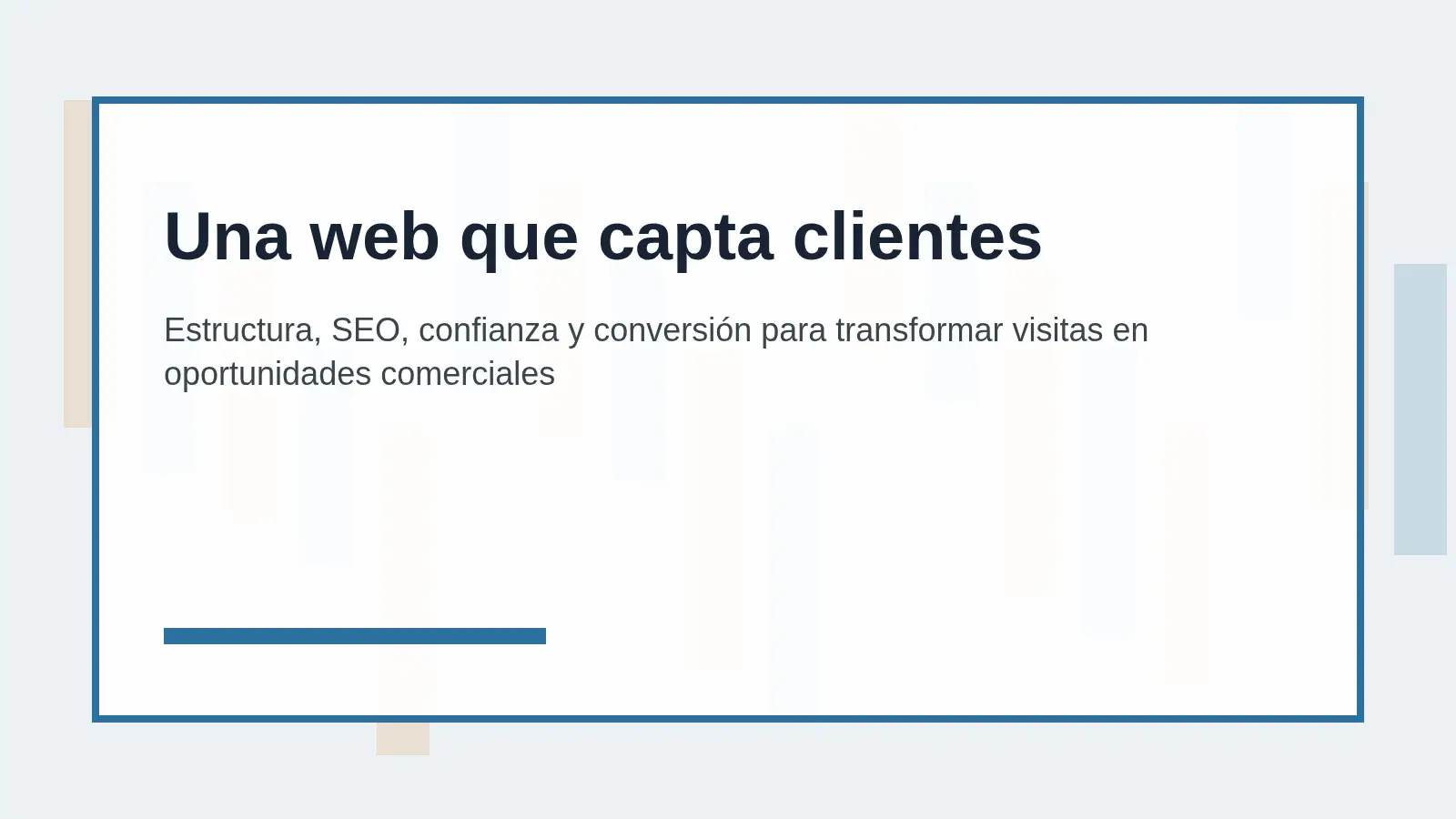 Estructura, SEO, confianza y conversión para transformar visitas en oportunidades comerciales
