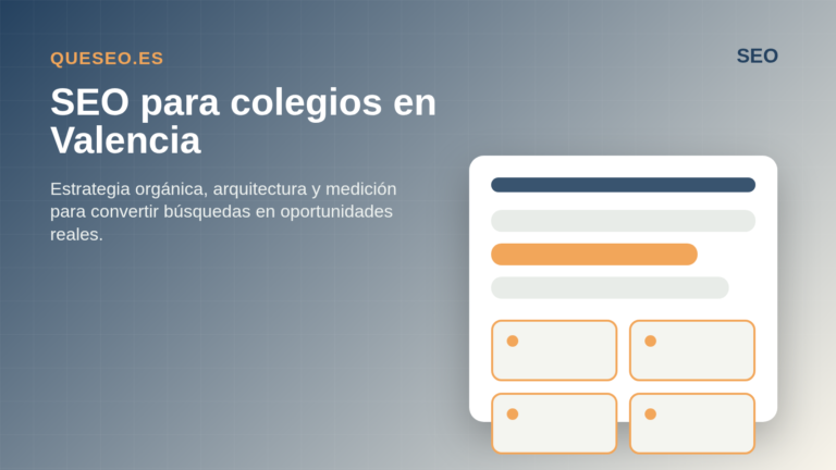 Home Page Consultor SEO para colegios en Valencia con mapa local, etapas educativas y solicitudes de admisión