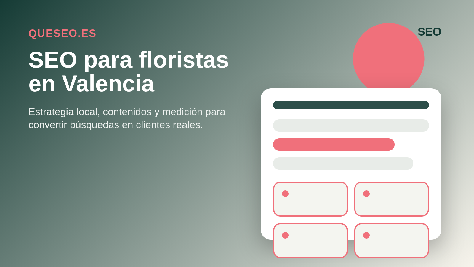 Consultor SEO para floristas en Valencia con estrategia local, pedidos de flores y calendario estacional