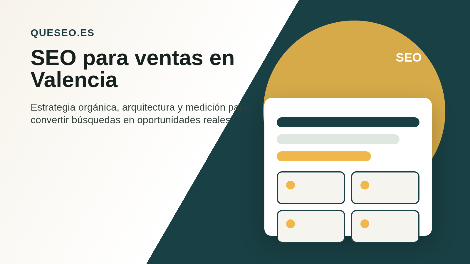 Consultor SEO para ventas en Valencia con equipo comercial, pipeline y oportunidades desde Google