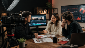 Home Page Consultor SEO para YouTube en Valencia planificando videos, miniaturas y retencion con un equipo de contenido