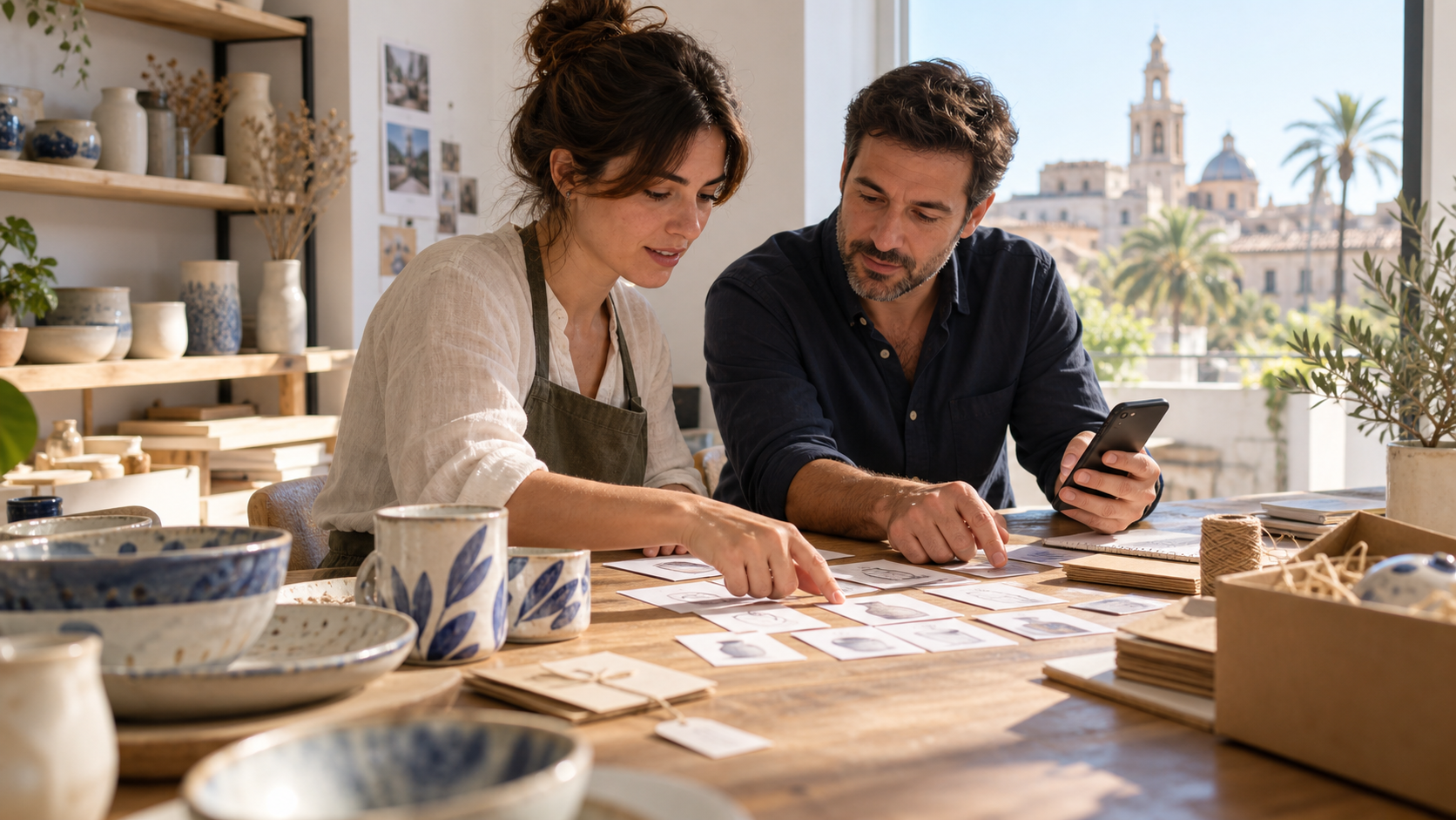 Consultor SEO Wix en Valencia revisando arquitectura, categorías y conversión de una tienda de cerámica local